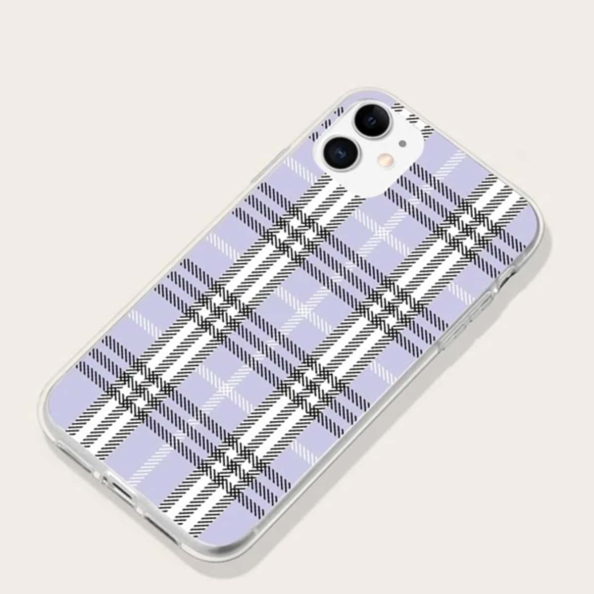 

Plaid iPhone Case, Purple