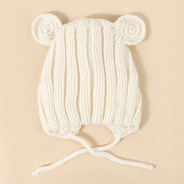 

Baby Solid Knit Hat, White