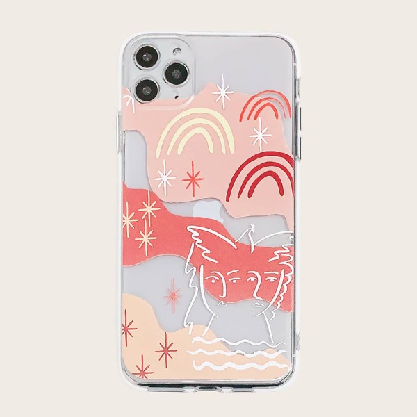 

Graphic Clear iPhone Case, Multicolor