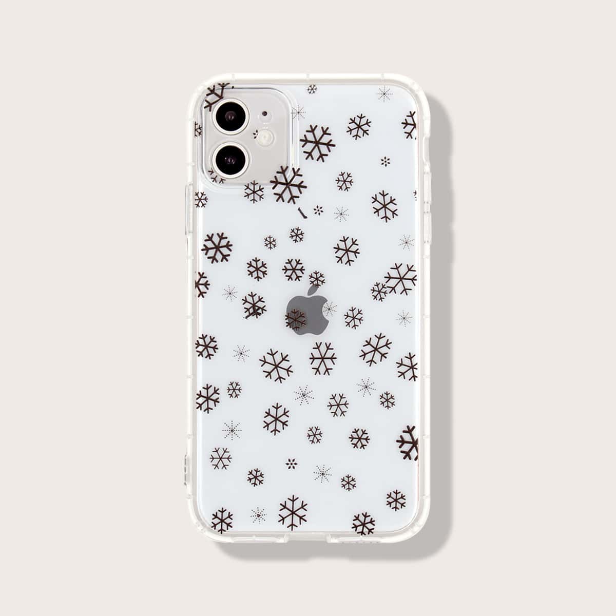 

Christmas Snowflake Print iPhone Case, Black clear