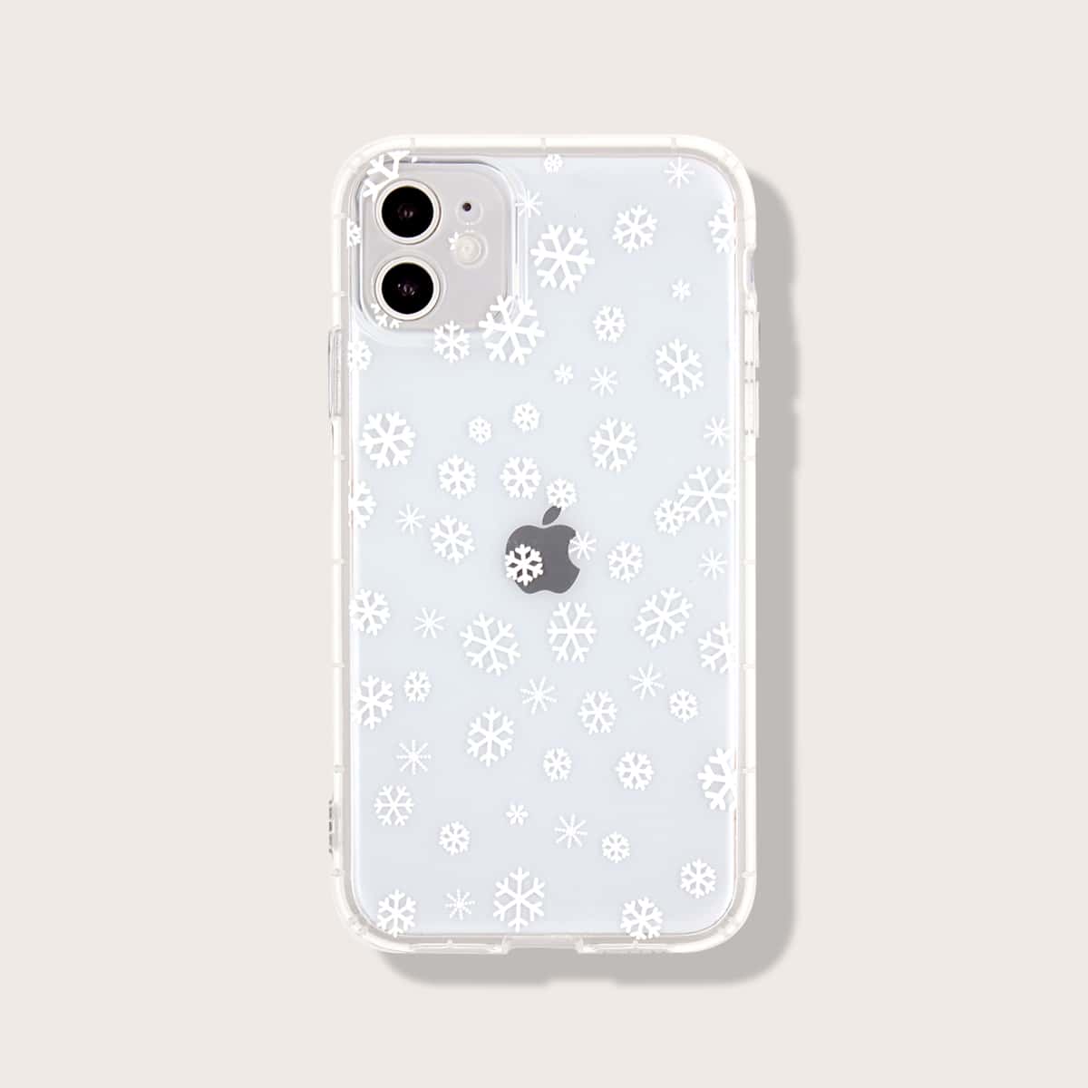 

Christmas Snowflake Print iPhone Case, White clear