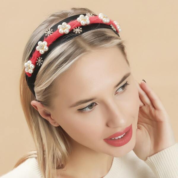 

Faux Pearl Decor Hair Hoop, Multicolor