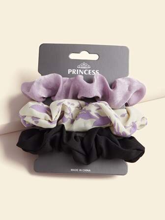 3pcs/set Fabric Hair Ties With Bowknot, Cute Sausage Hair Rope, Elastic Hair Bands For Girls