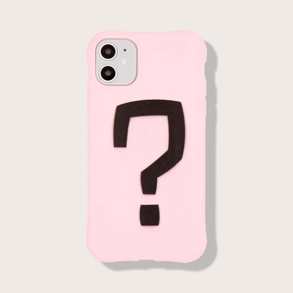 

Question Mark Print iPhone Case, Pastel baby pink