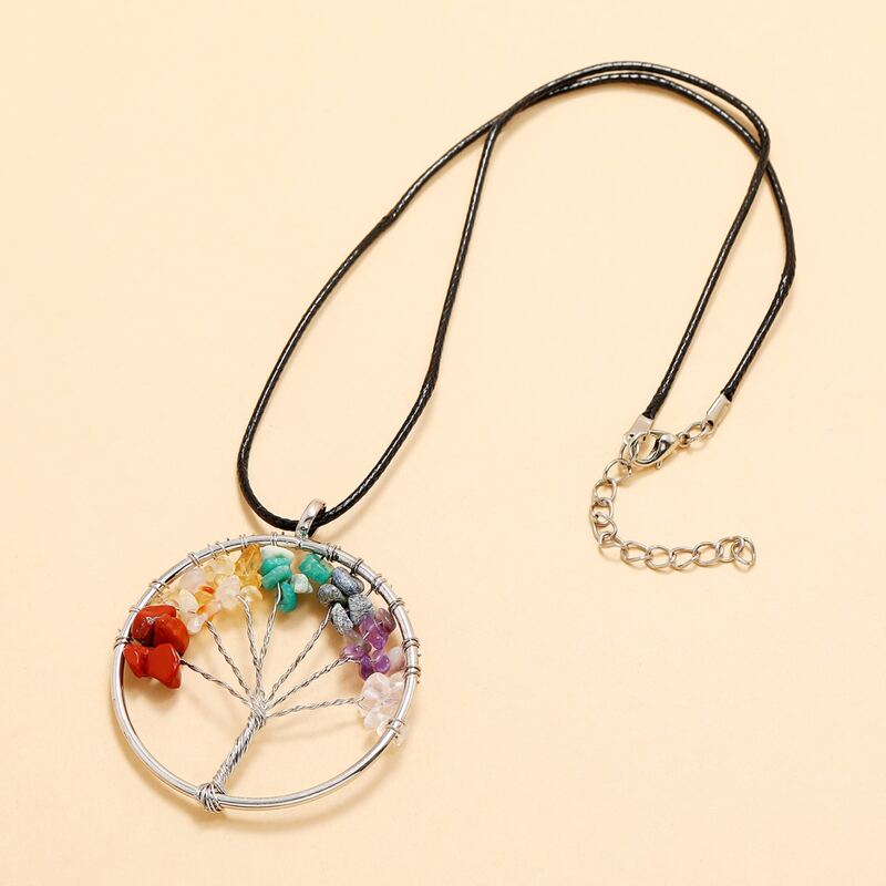 

Stone Tree Pendant Necklace, Multicolor
