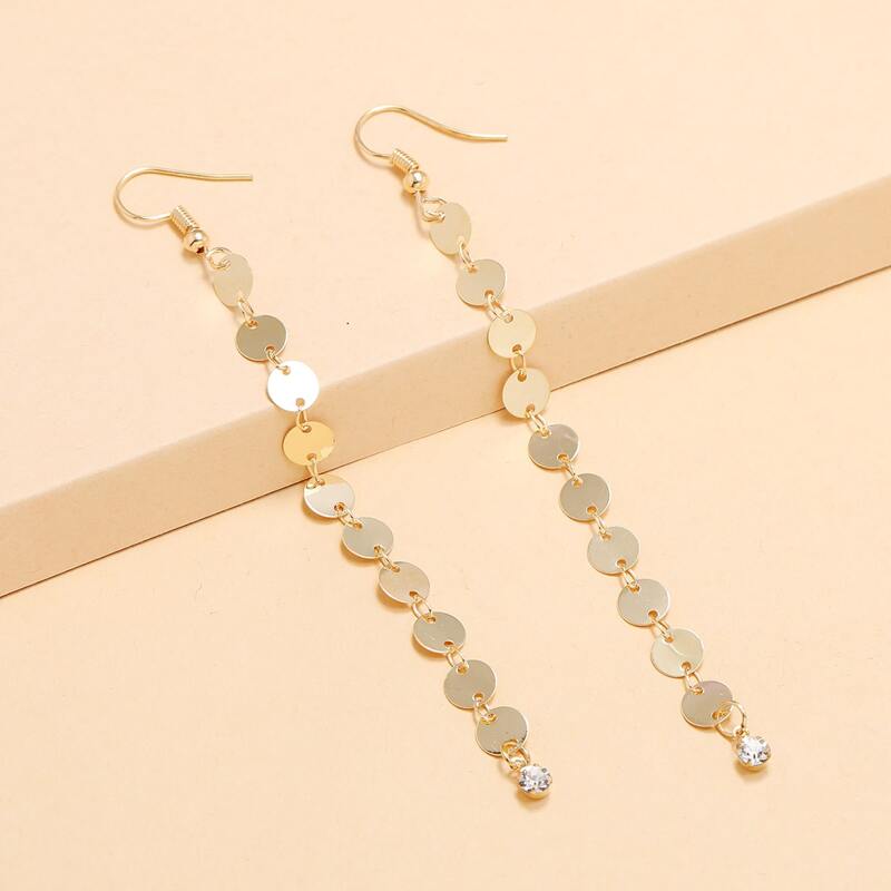 

Layered Disc Drop Earrings, Gold