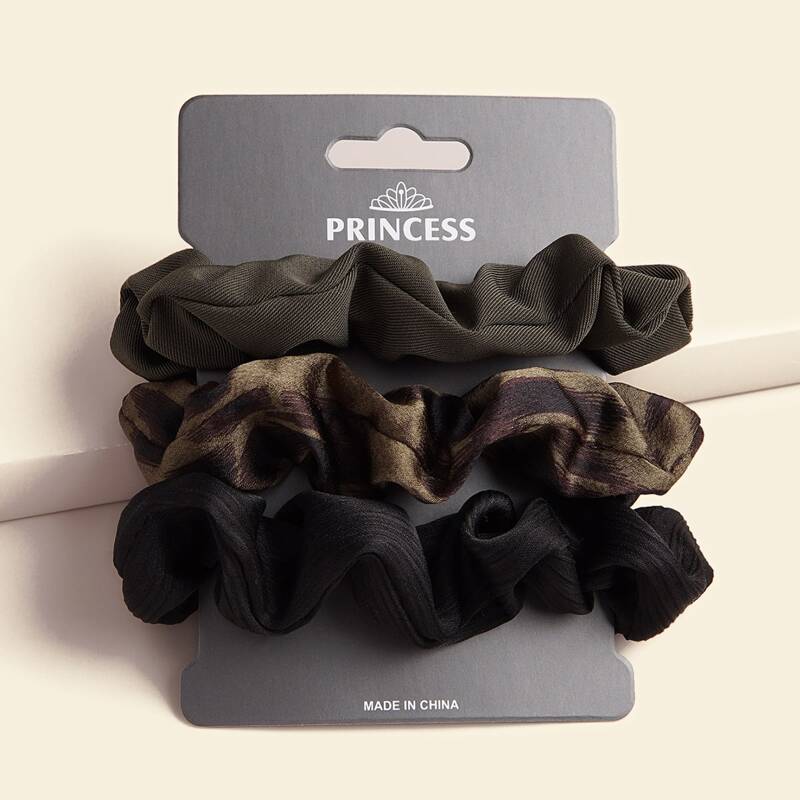 

3pcs Simple Elastic Scrunchie, Multicolor