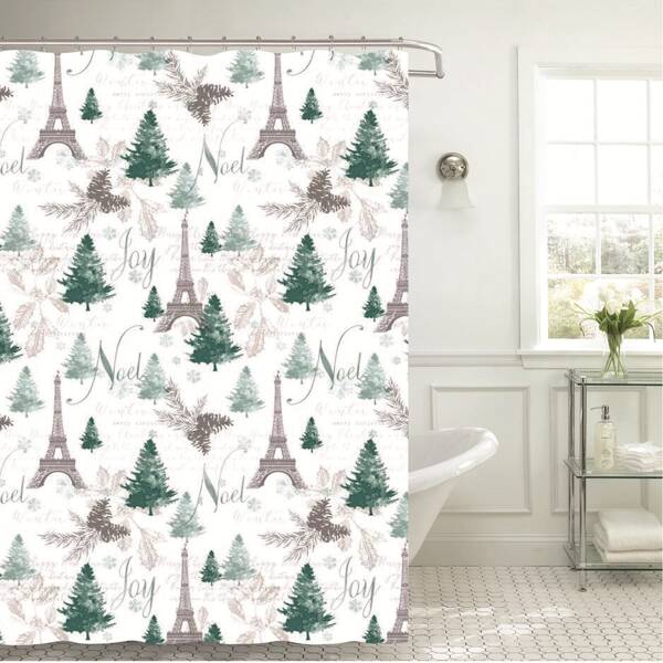 

Eiffel Tower Print Shower Curtain, Multicolor