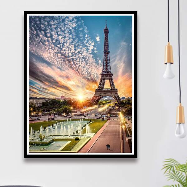 

Eiffel Tower Print DIY Diamond Painting Without Frame, Multicolor