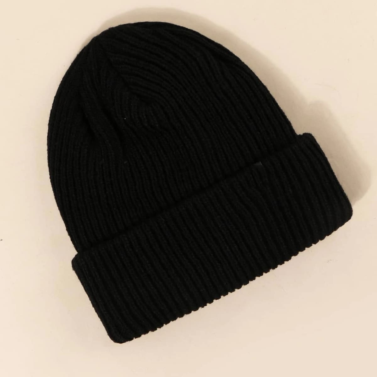 

Solid Knit Beanie, Black