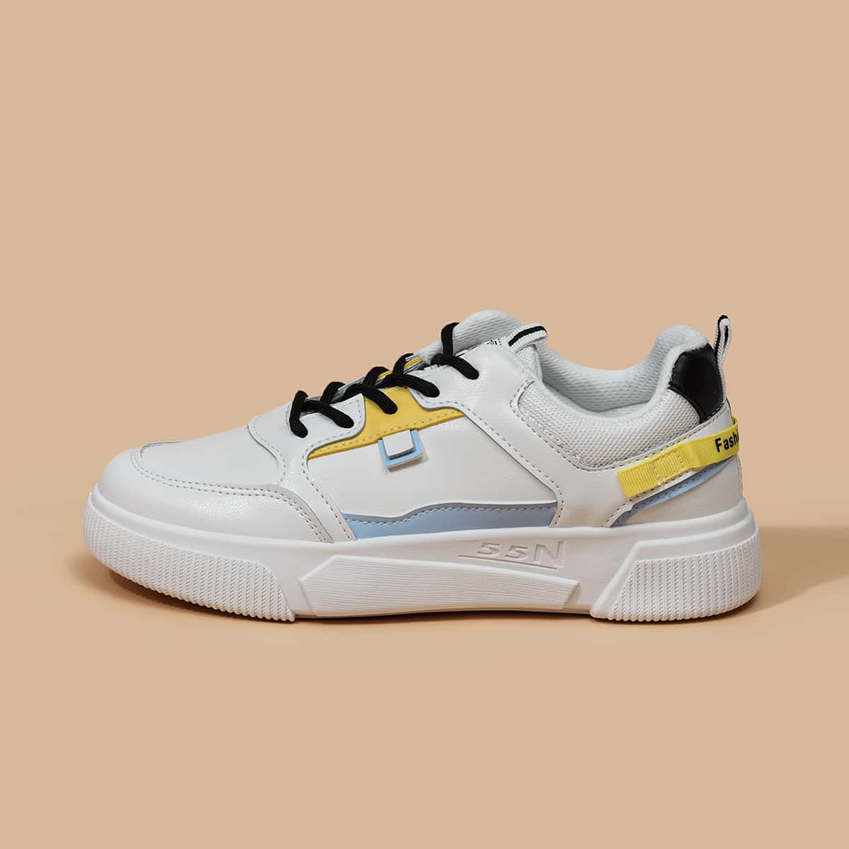 

Colorblock Lace-up Skate Shoes, White