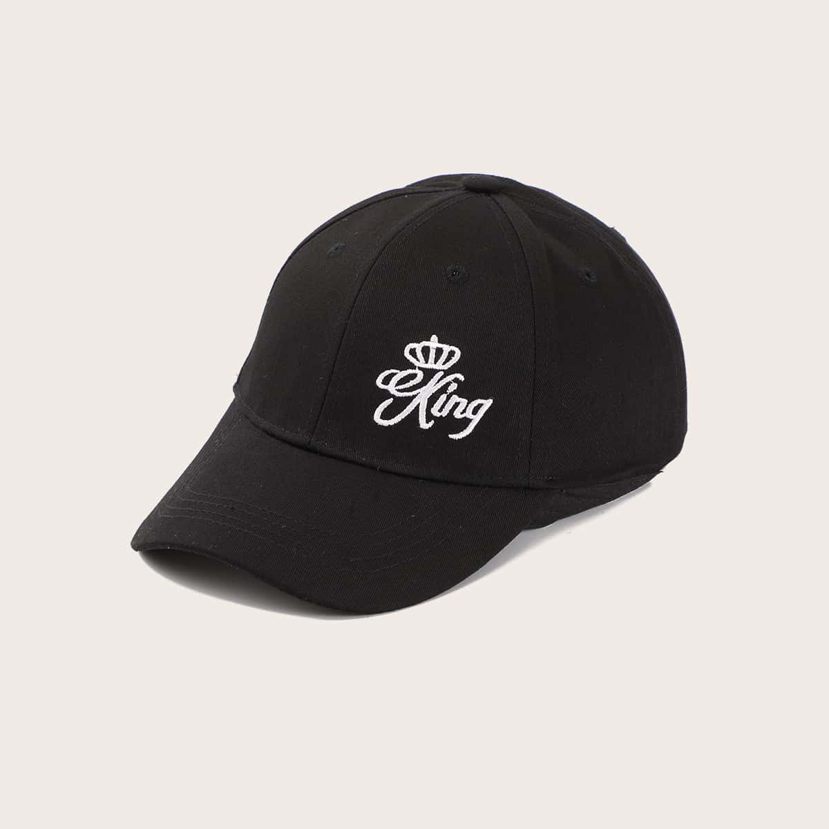 

Letter Embroidery Baseball Cap, Black