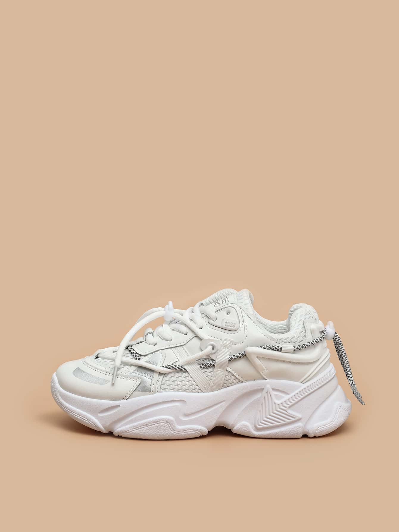 Our Drawstring Lace-up Chunky Sneakers is such a vibe - ROMWE