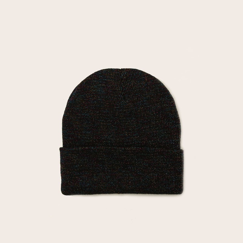 1pc Glitter Beanie, Black