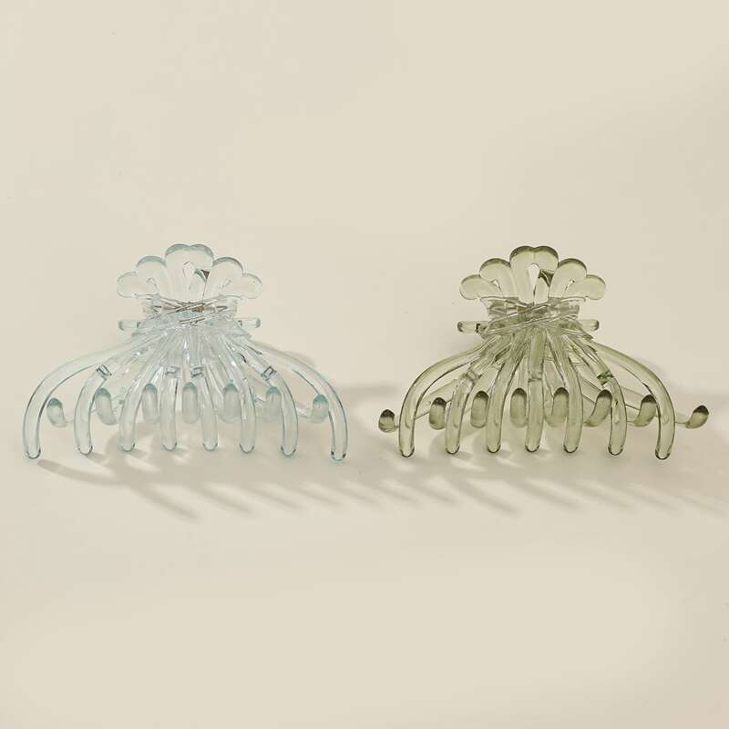 

2pcs Clear Hair Claw, Multicolor