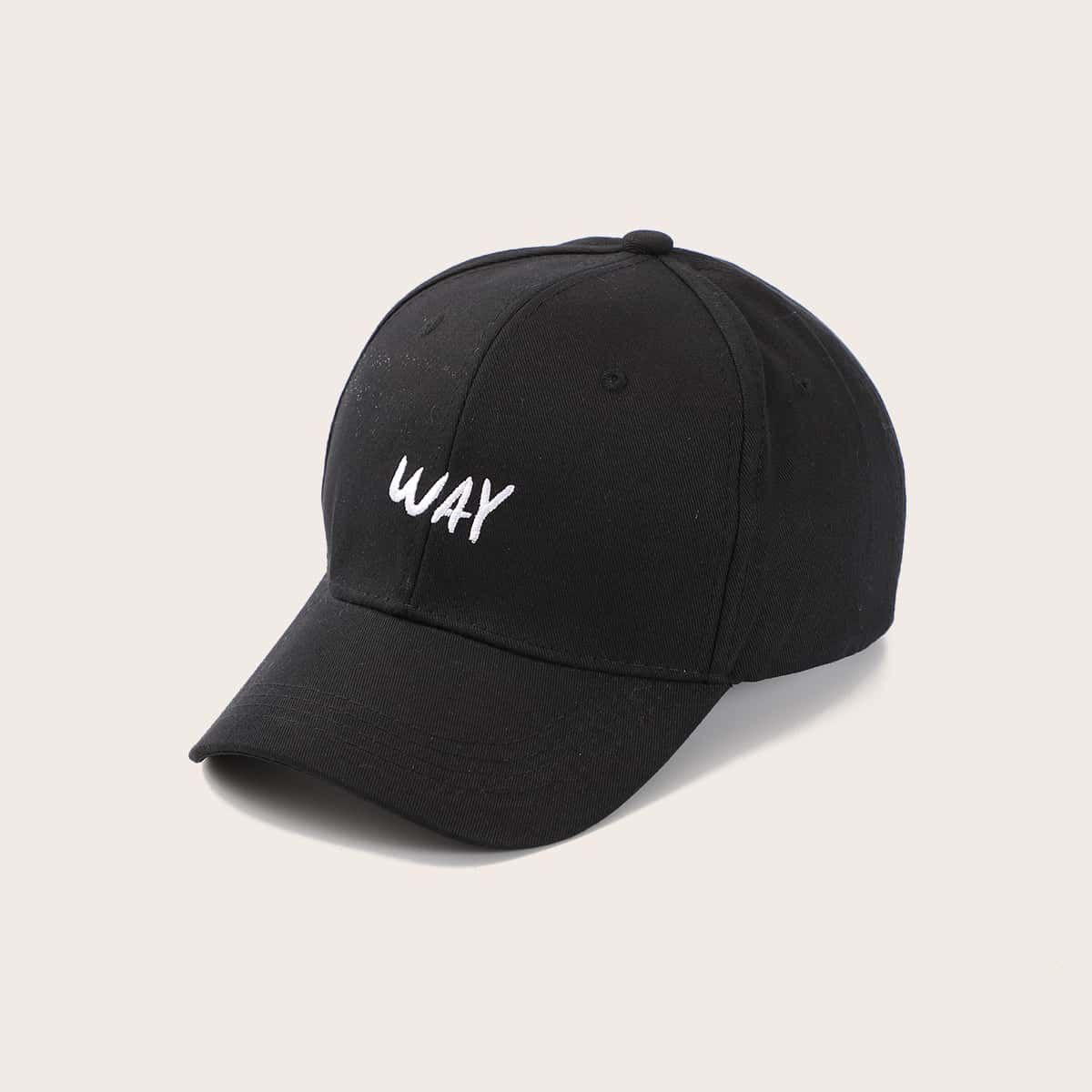 

Letter Embroidery Baseball Cap, Black