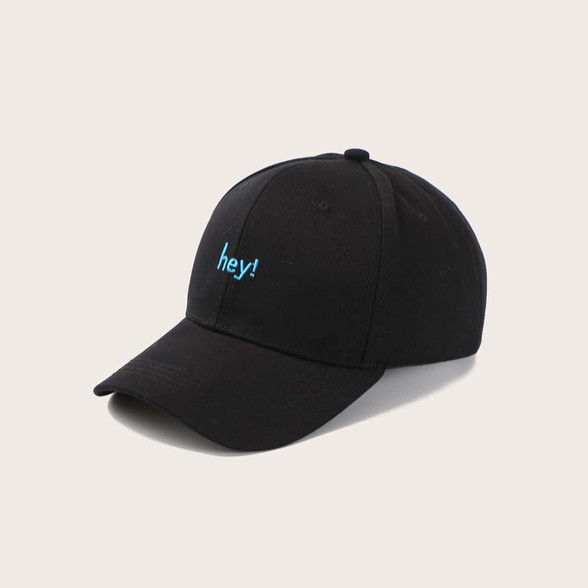 

Letter Embroidery Baseball Cap, Black