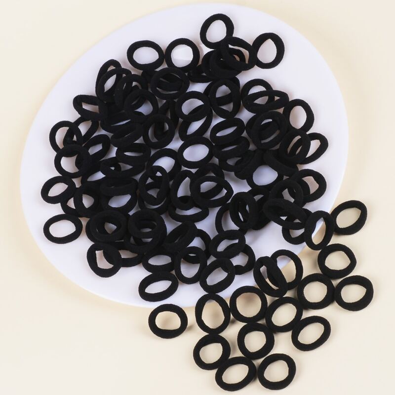 

100pcs Simple Hair Tie, Black