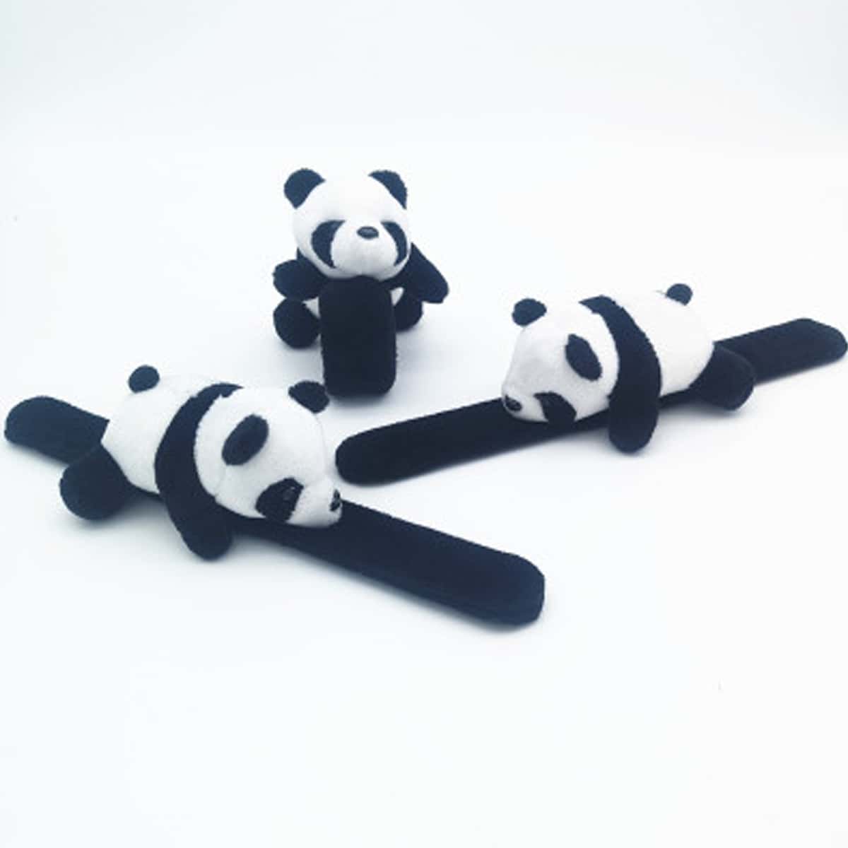 

1pc Cartoon Panda Doll Slap Bracelet, Black and white