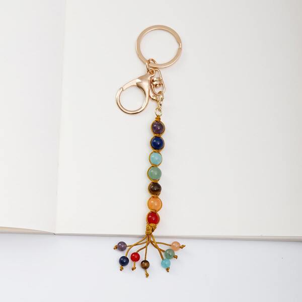 

Colorful Bead Charm Keychain, Multicolor