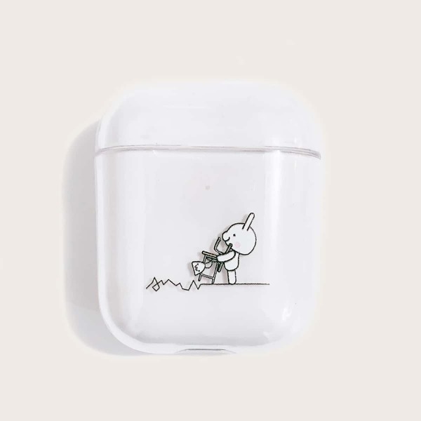 

Cartoon Graphic Transparent AirPods Case, Clear