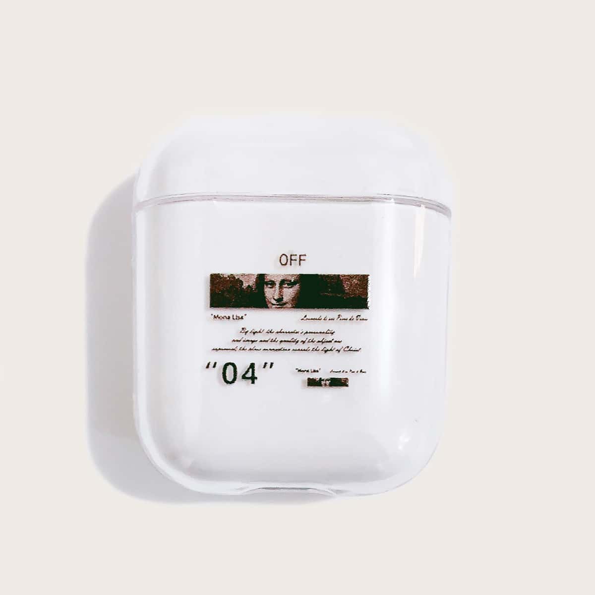 

Letter Graphic Transparent AirPods Case, Clear