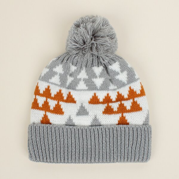 

Toddler Boys Pom-pom Detail Beanie, Grey