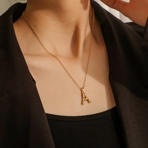 

Letter Charm Necklace, Gold