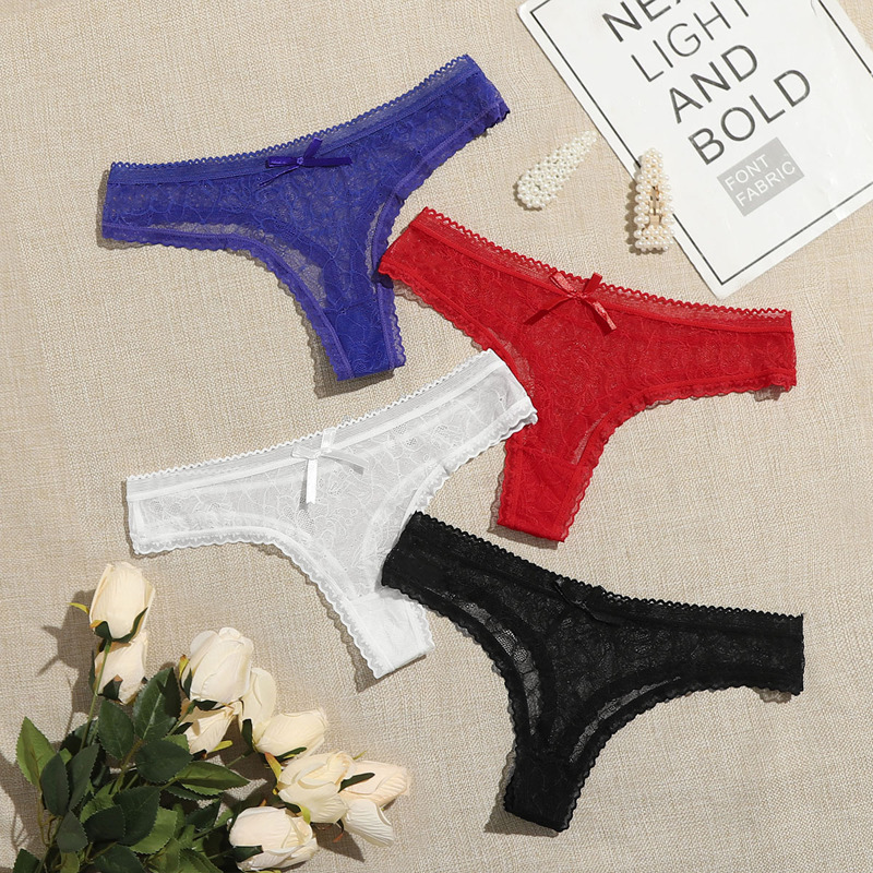 

4pack Floral Lace Thong Set, Multicolor