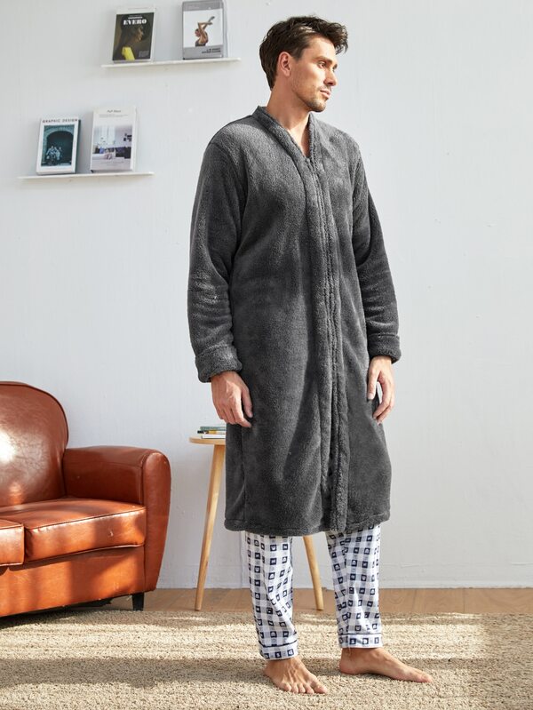 mens zipper robe