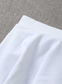 Falda de playa de unicolor con volantes para mujer - Blanco - Ver 5