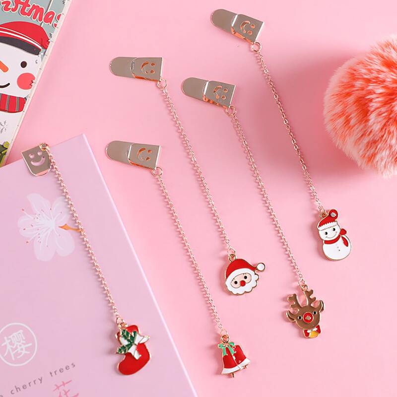 

1pc Christmas Pendant Metal Bookmark, Multicolor