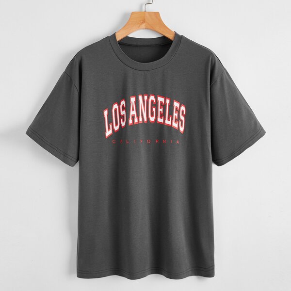 

Letter Graphic Drop Shoulder Tee, Dark grey
