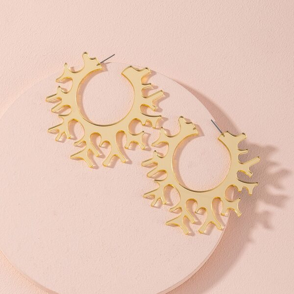 

Metal Cuff Hoop Earrings, Gold