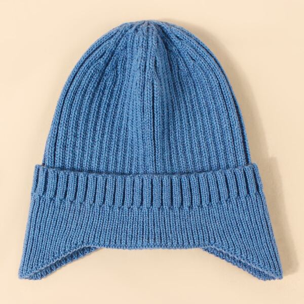 

Plain Knitted Beanie, Blue