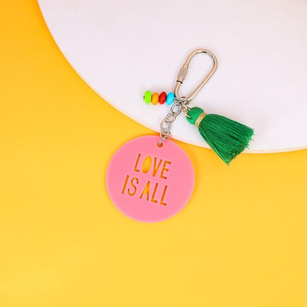 

Tassel Charm Keychain, Pink