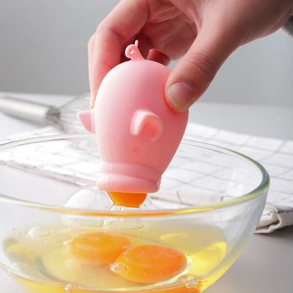 

1pc Pig Shaped Egg Divider, Pink