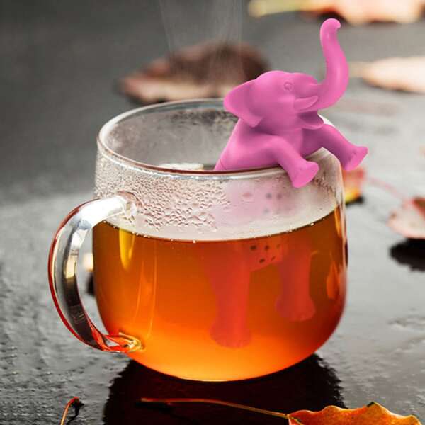 

Elephant Shaped Tea Filter, Pink