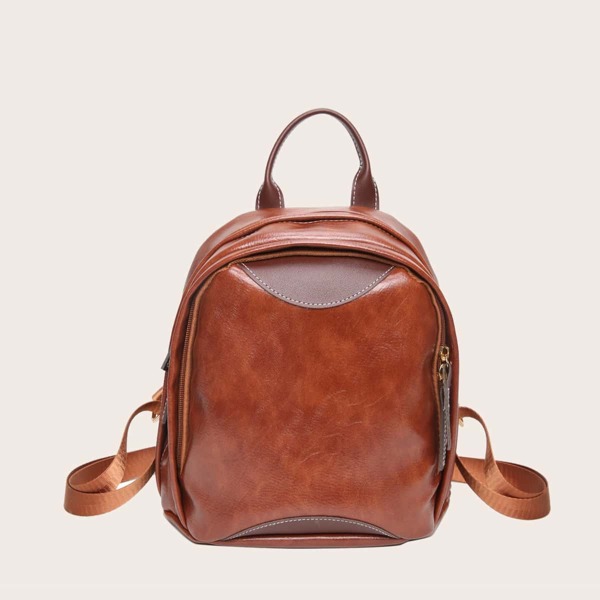 

Fluffy Doll Charm Backpack, Brown
