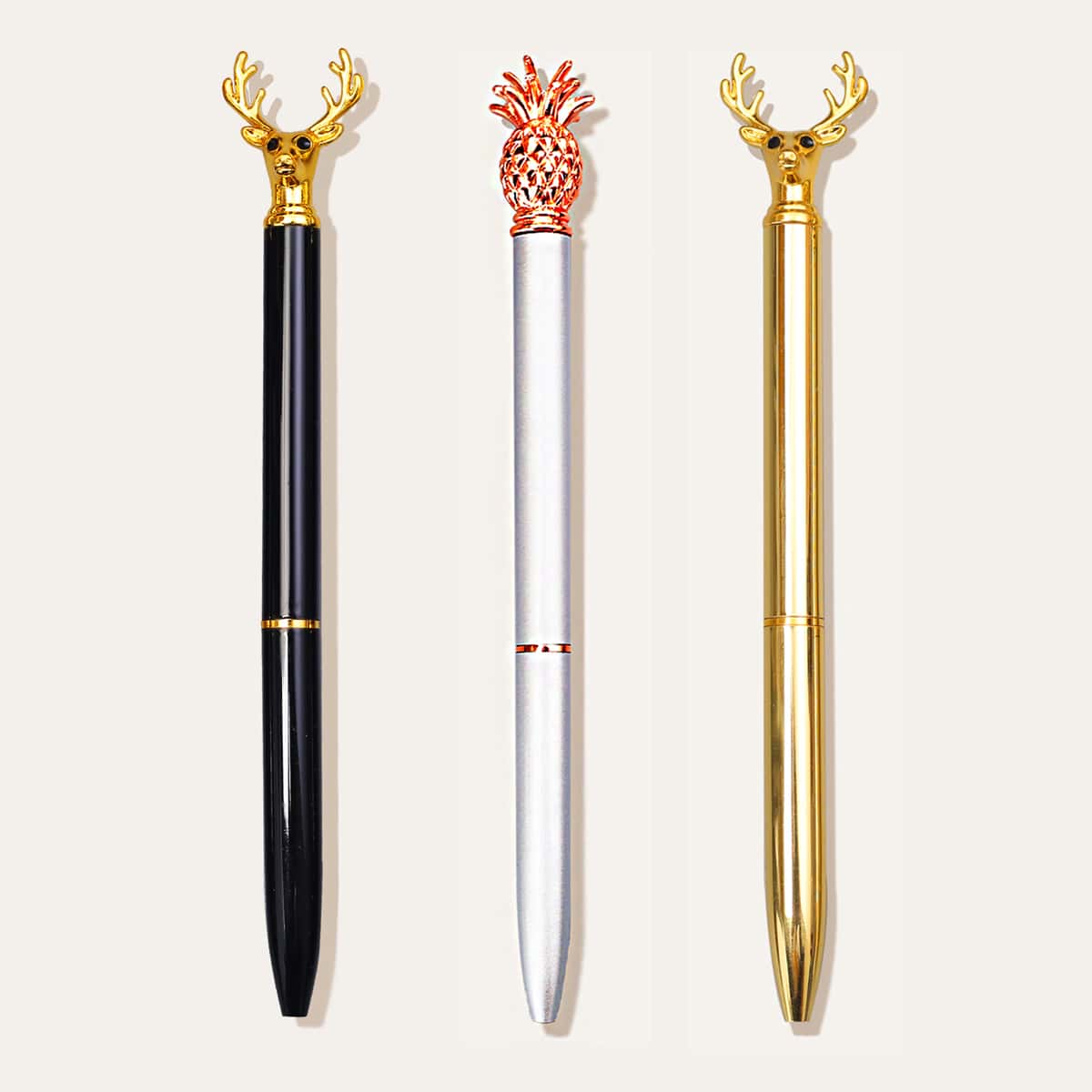 

3pcs Metal Ballpoint Pen, Black