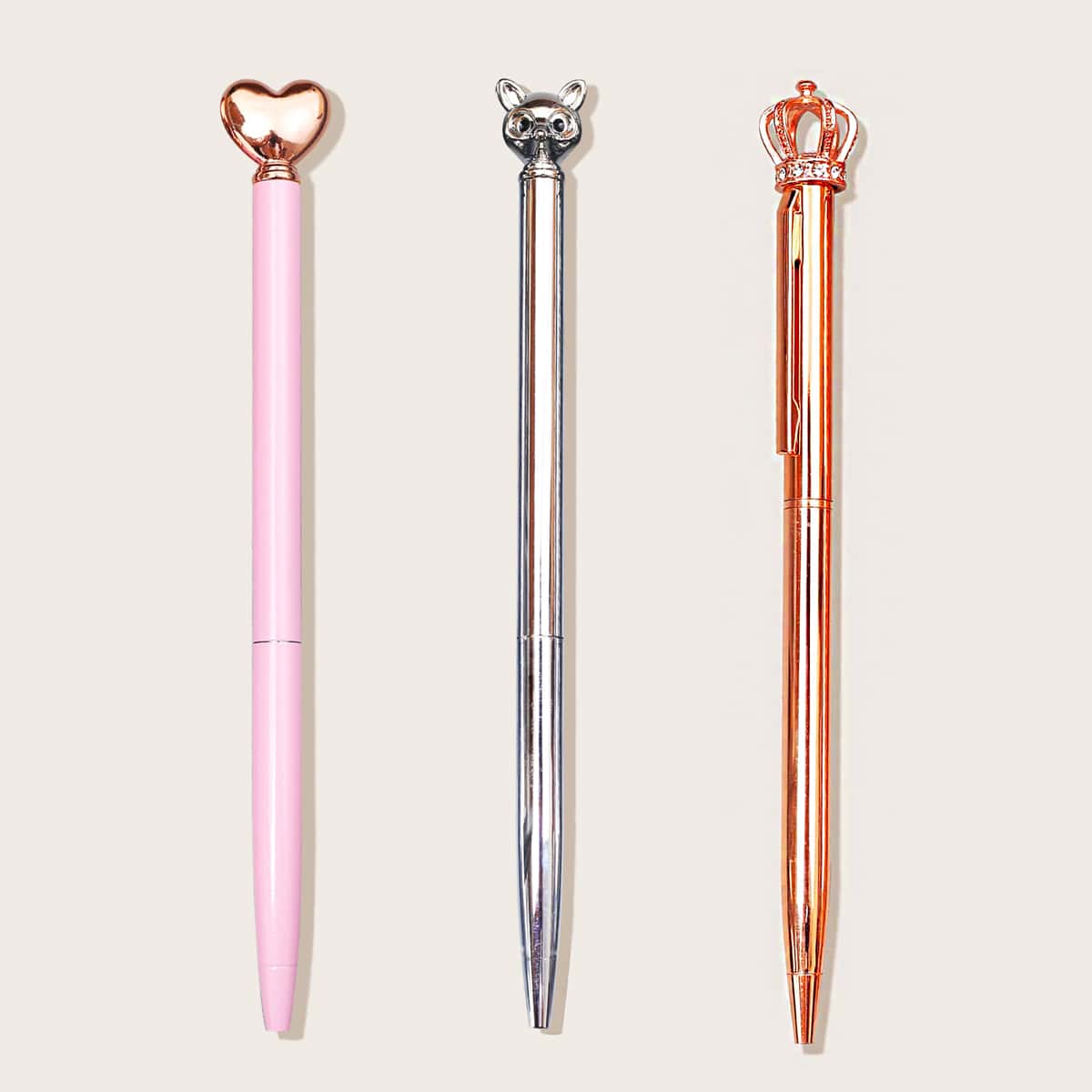 

3pcs Metal Ballpoint Pen, Black