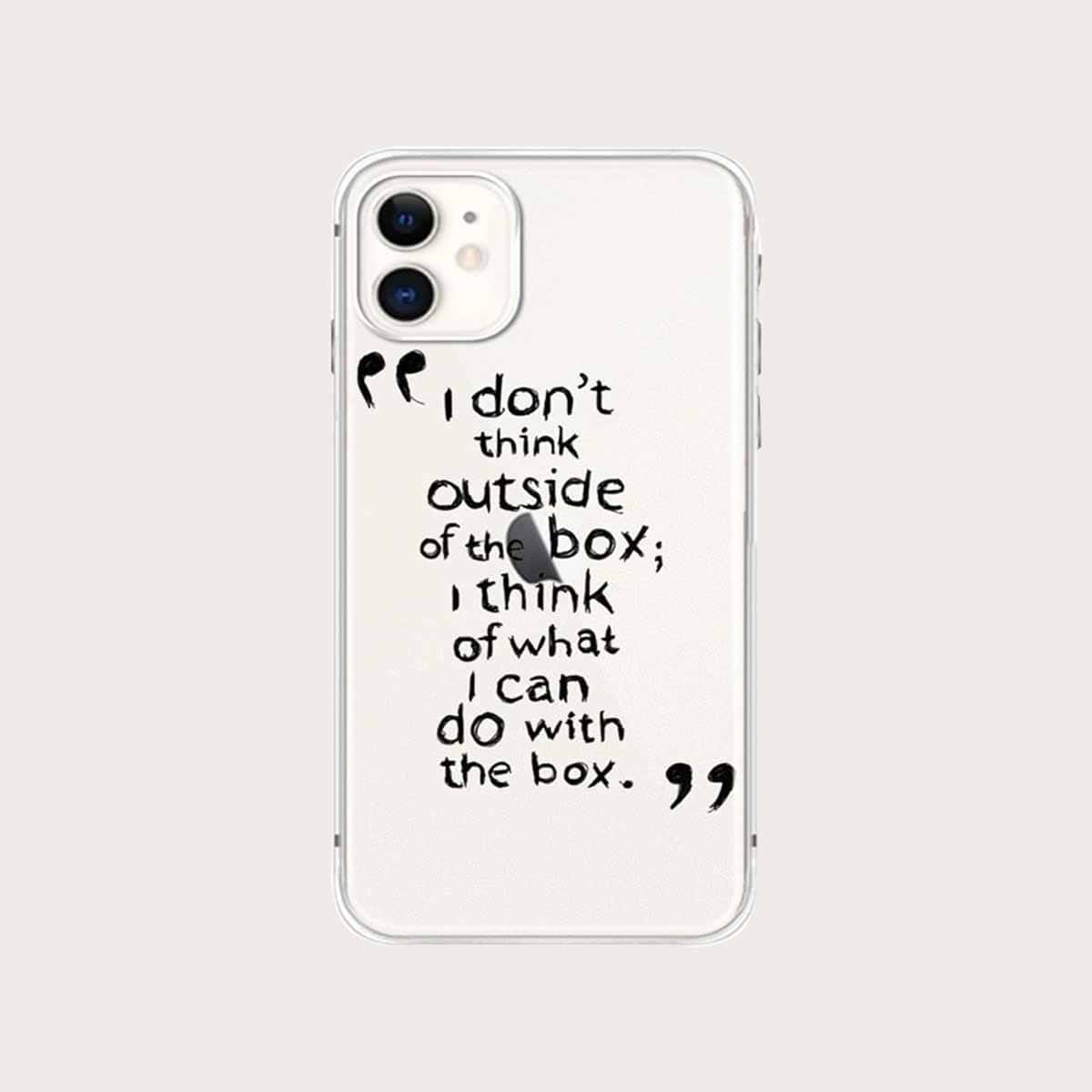 

Slogan Graphic iPhone Case, Clear