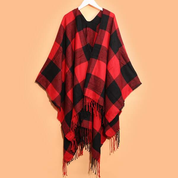 

Plaid Pattern Shawl Scarf, Multicolor
