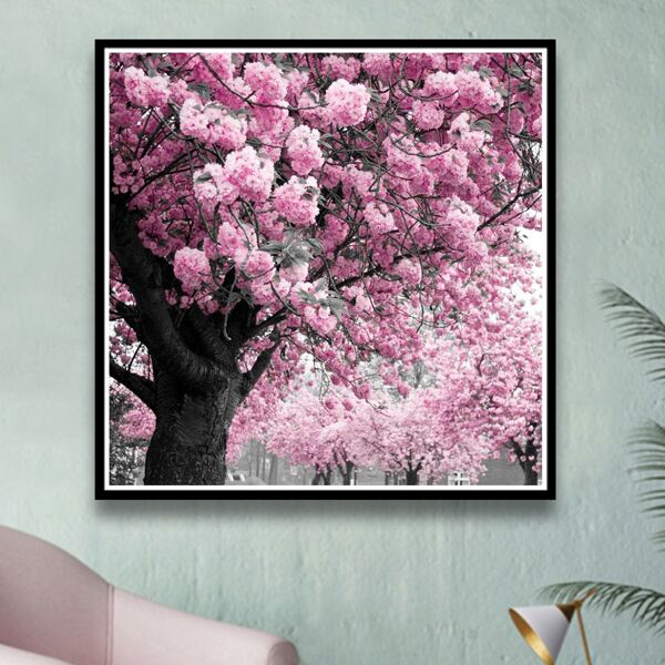 

Flower Print DIY Diamond Painting Without Frame, Multicolor