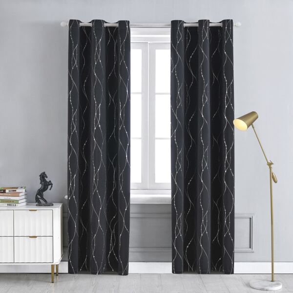 

Hot Stamping Single Panel Curtain, Black