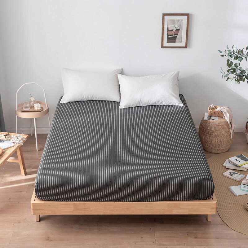 

Striped Pattern Fitted Sheet, Dark grey