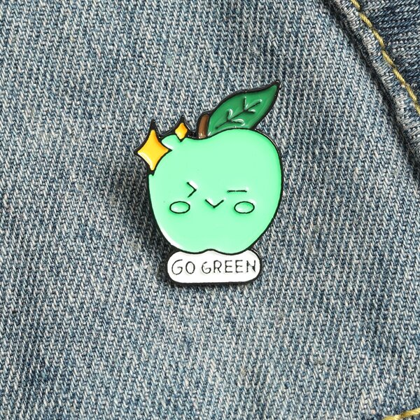 

Creative Apple Design Brooch, Green