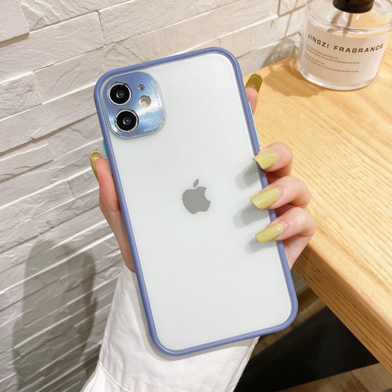 

Contrast Frame Transparent iPhone Case, Clear lilac purple