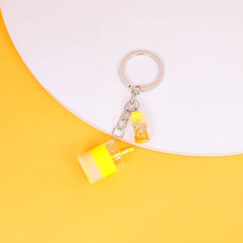 

Bottle Charm Keychain, Yellow