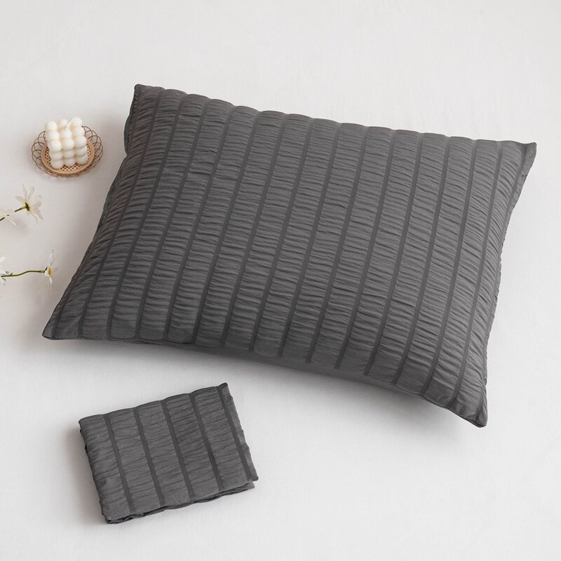 

1pair Solid Color Pillowcase Without Filler, Dark grey